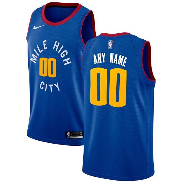 Youth's Denver Nuggets Active Player Blue Custom Stitched NBA Jersey