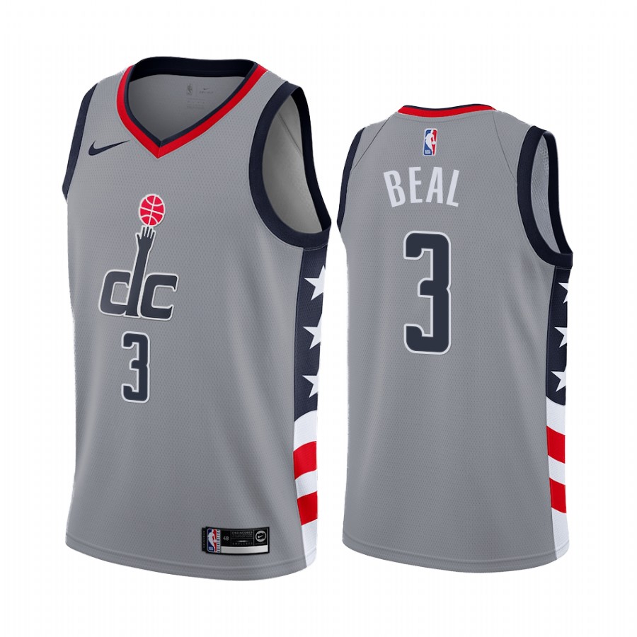 Men's Washington Wizards #3 Bradley Beal Grey City Edition Stitched Jersey