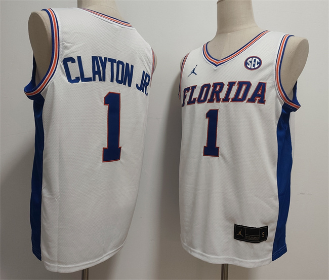 Men's Florida Gators #1 Walter Clayton Jr. White Stitched Basketball Jersey