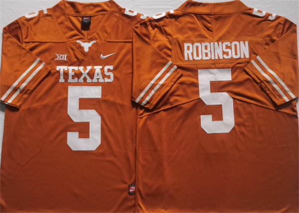 Texas Longhorns #5 ROBINSON Orange Stitched Jersey