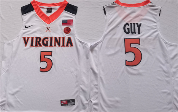 Men's Virginia Cavaliers #5 Kyle Joseph Guy White Stitched Jersey