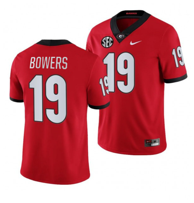 Men’s Georgia Bulldogs #19 Brock Bowers Red College Football Stitched Jersey