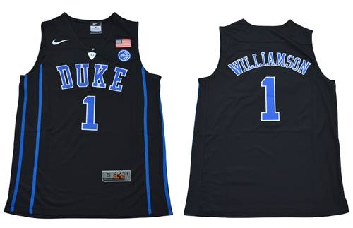 Men's Duke Blue Devils #1 Zion Williamson Black Basketball Elite Stitched NCAA Jersey