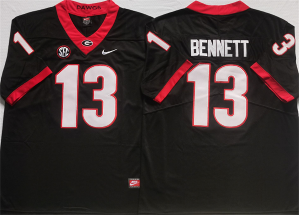 Men’s Georgia Bulldogs #13 BENNETT Black College Football Stitched Jersey