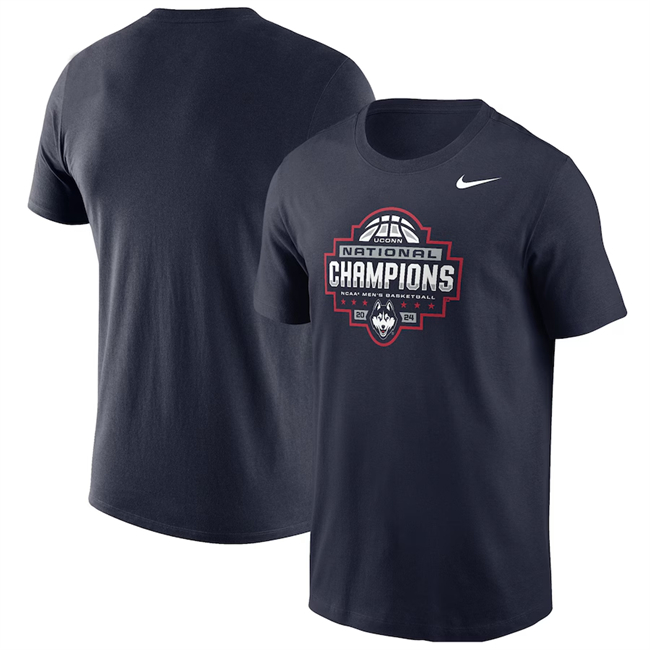 Men's UConn Huskies Navy Basketball National Champions T-Shirt