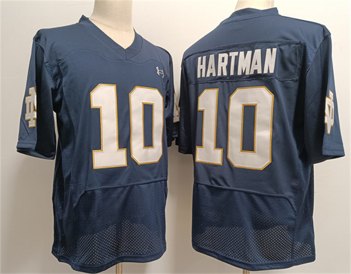 Men's Notre Dame Fighting Irish #10 Sam Hartman Navy With Name Stitched Jersey