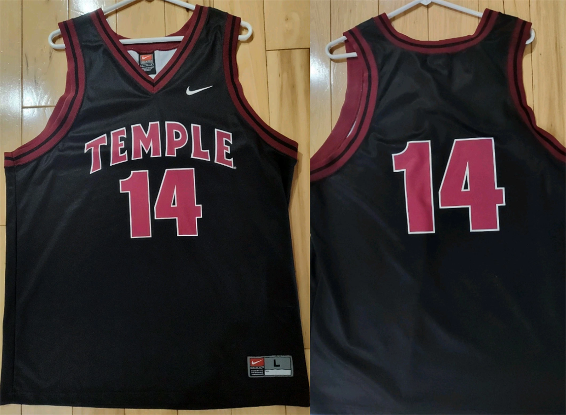 Men's Vintage Temple University Active Player Custom Stitched Black Jersey