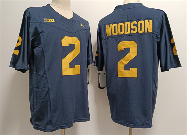 Men's Michigan Wolverines #2 Charles Woodson 2023 F.U.S.E. Navy Stitched Jersey
