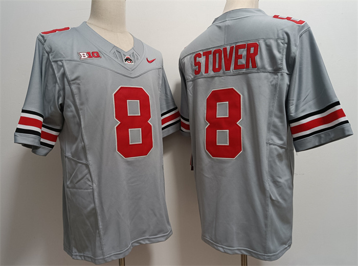 Men's Ohio State Buckeyes #8 Cade Stover Grey 2023 F.U.S.E. Limited Stitched Jersey