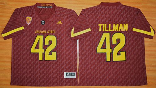 Sun Devils #42 Pat Tillman New Red Stitched NCAA Jersey