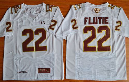 College Eagles #22 Doug Flutie White Stitched Jersey