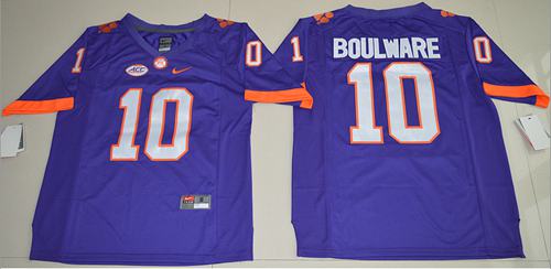 Tigers #10 Ben Boulware Purple Limited Stitched NCAA Jersey