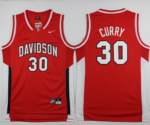 Wildcats #30 Stephen Curry Red Basketball Stitched Jersey