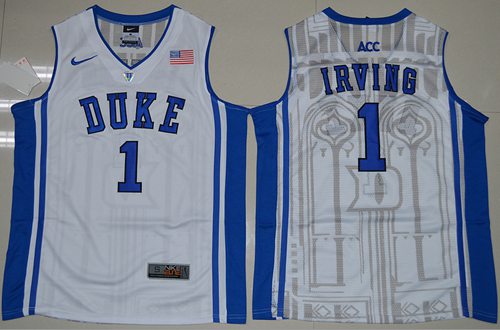 Blue Devils #1 Kyrie Irving White Basketball Elite V Neck Stitched NCAA Jersey