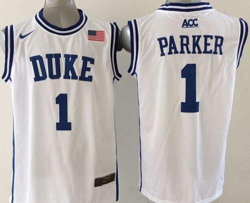 Blue Devils #1 Jabari Parker White Basketball New Stitched NCAA Jersey