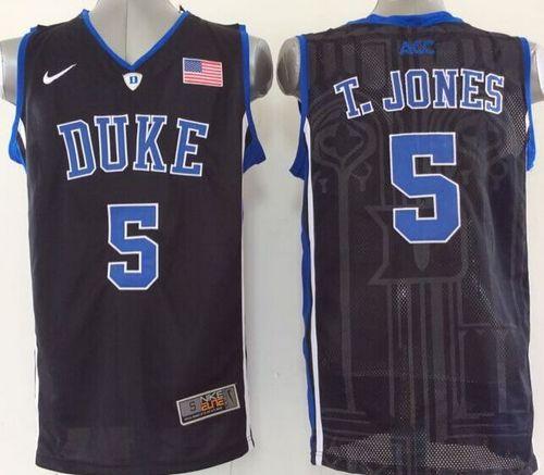 Blue Devils #5 Tyus Jones Black Basketball Stitched NCAA Jersey