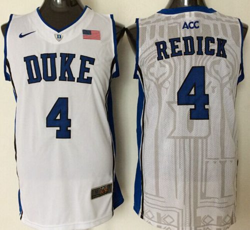 Blue Devils #4 J.J. Redick White Basketball Stitched NCAA Jersey
