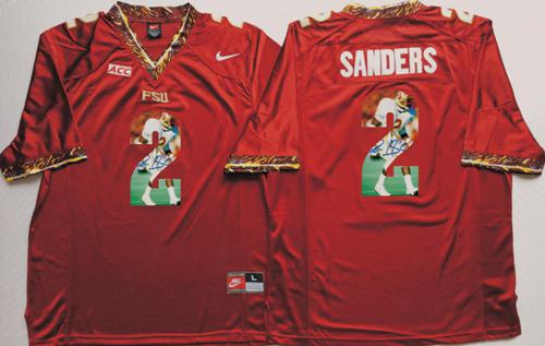 Seminoles #2 Deion Sanders Red Player Fashion Stitched NCAA Jersey