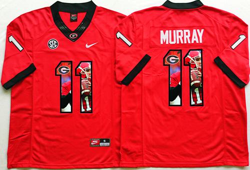 Bulldogs #11 Aaron Murray Red Player Fashion Stitched NCAA Jersey