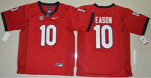 Bulldogs #10 Jacob Eason Red Limited Stitched NCAA Jersey