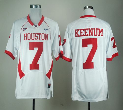 Cougars #7 Case Keenum White C-USA Patch Stitched NCAA Jersey