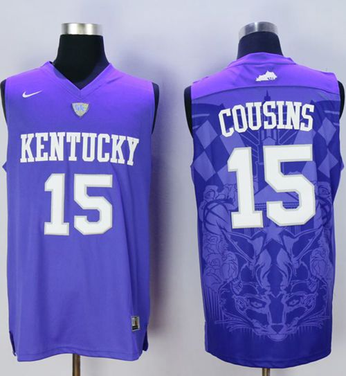 Wildcats #15 DeMarcus Cousins Blue Basketball Stitched NCAA Jersey