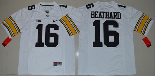 Hawkeyes #16 C. J. Beathard White Stitched NCAA Jersey