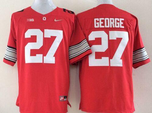 Buckeyes #27 Eddie George Red Limited Stitched NCAA Jersey