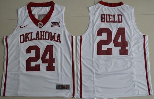 Sooners #24 Buddy Hield White Basketball New XII Stitched NCAA Jersey