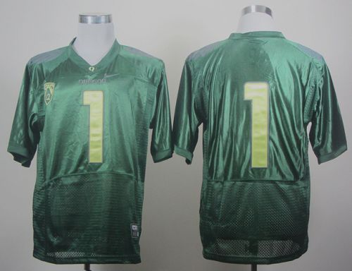 Ducks #1 Fan Green With PAC-12 Patch Stitched NCAA Jersey