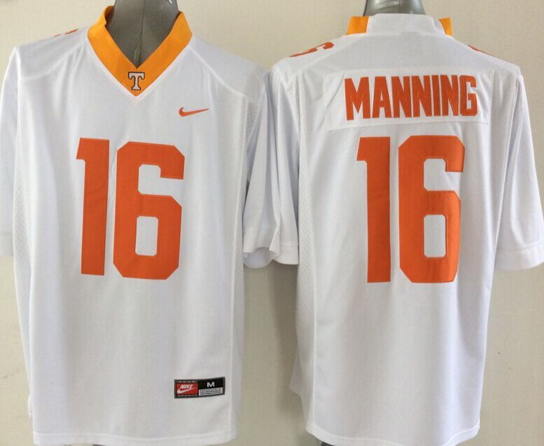 Vols #16 Peyton Manning White/Orange Stitched NCAA Jersey