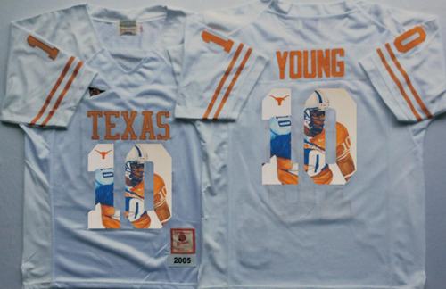 Longhorns #10 Vince Young White Player Fashion Stitched NCAA Jersey