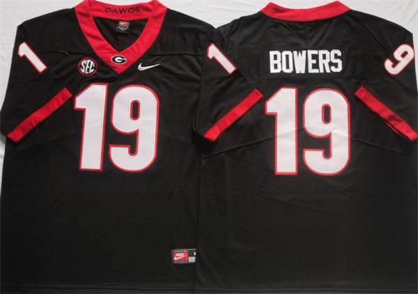 Men’s Georgia Bulldogs #19 Brock Bowers Black College Football Stitched Jersey