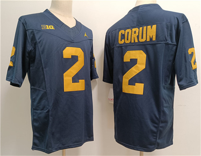 Men's Michigan Wolverines #2 Blake Corum 2023 F.U.S.E. Navy Stitched Jersey