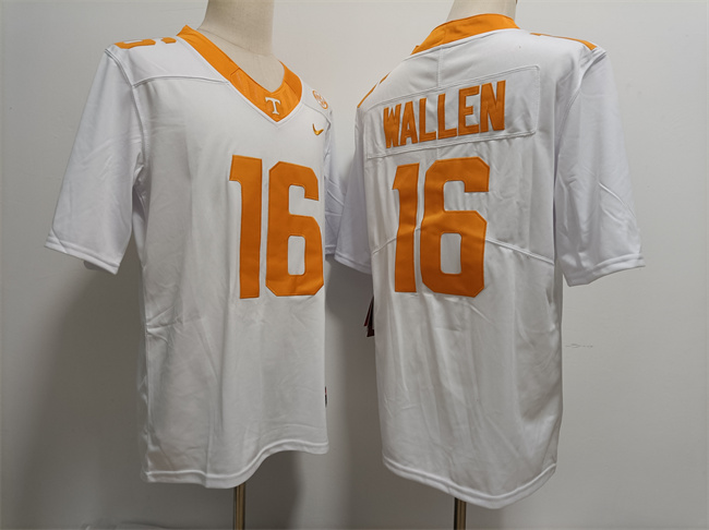 Men's Tennessee Volunteers #16 Morgan Wallen White Stitched Jersey