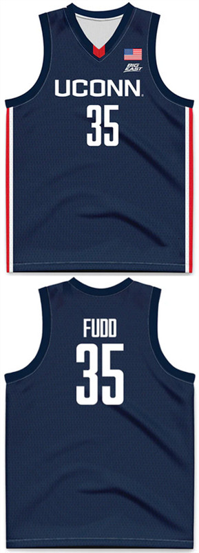 Men's UConn Huskies #35 Azzi Fudd Navy Stitched Basketball Jersey