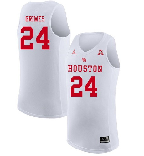 Cougars #24 Quentin Grimes White Stitched NCAA Jersey