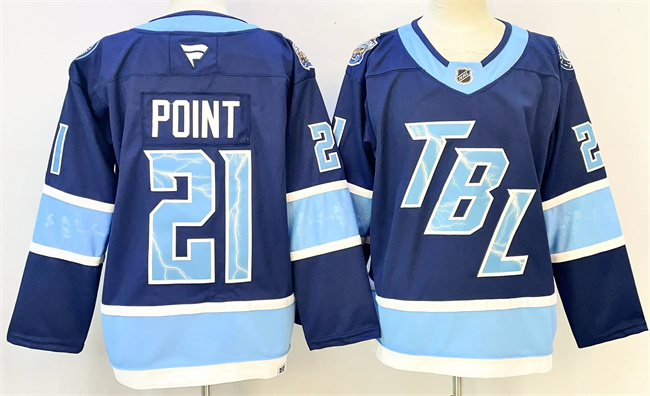 Men's Tampa Bay Lightning #21 Brayden Point Blue 2026 Stadium Series Stitched Jersey