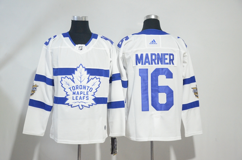 Men's Adidas Toronto Maple Leafs #16 Mitchell Marner White 2018 NHL Stadium Series Stitched NHL Jersey
