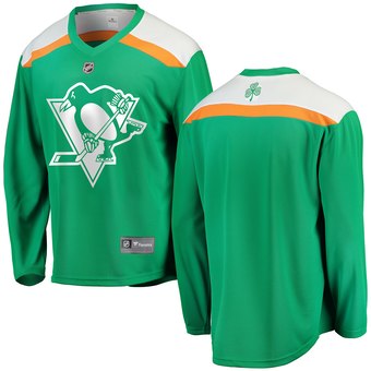 Men's Pittsburgh Penguins Green 2019 St. Patrick's Day Stitched NHL Jersey