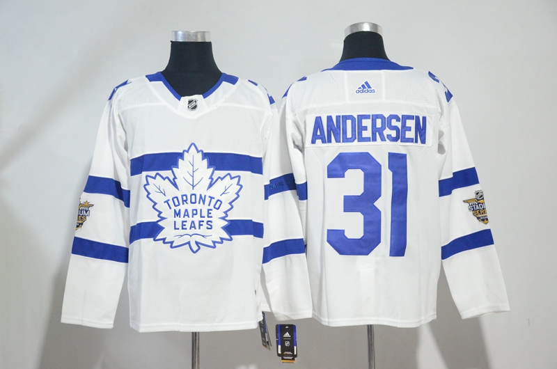 Men's Adidas Toronto Maple Leafs #31 Frederik Andersen White 2018 NHL Stadium Series Stitched NHL Jersey