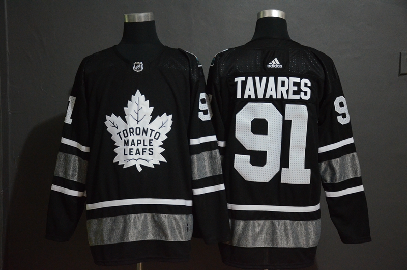 Men's Toronto Maple Leafs #91 John Tavares Black 2019 NHL All-Star Game Jersey