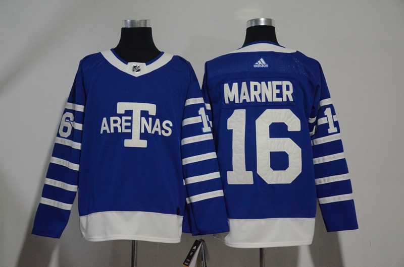 Men's Toronto Maple Leafs #16 Mitchell Marner Blue 1918 Arenas Throwback Stitched NHL Jersey