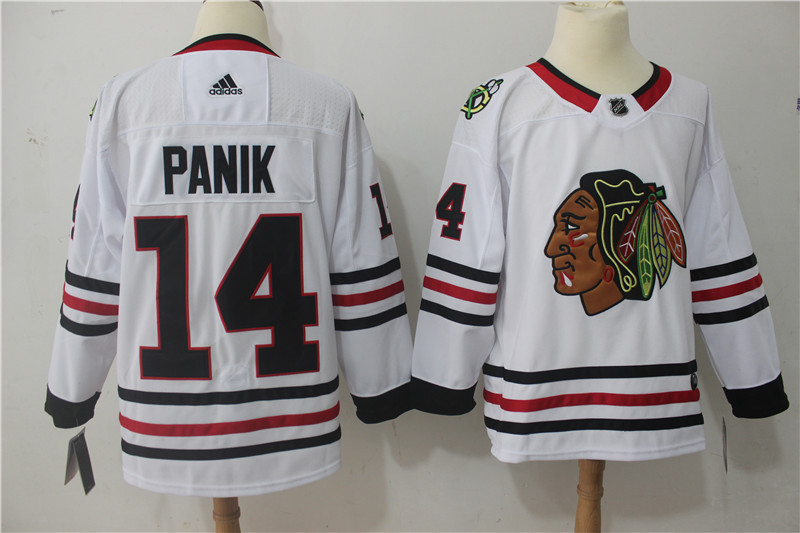 Men's Adidas Chicago Blackhawks #14 Richard Panik White Stitched NHL Jersey