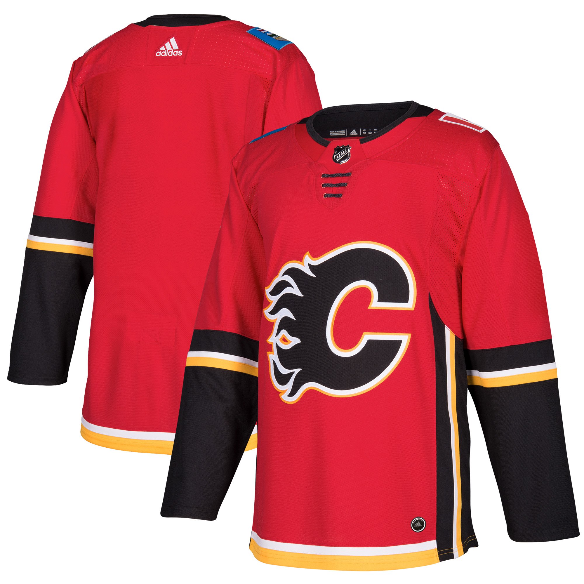 Men's Adidas Calgary Flames Red Stitched NHL Jersey