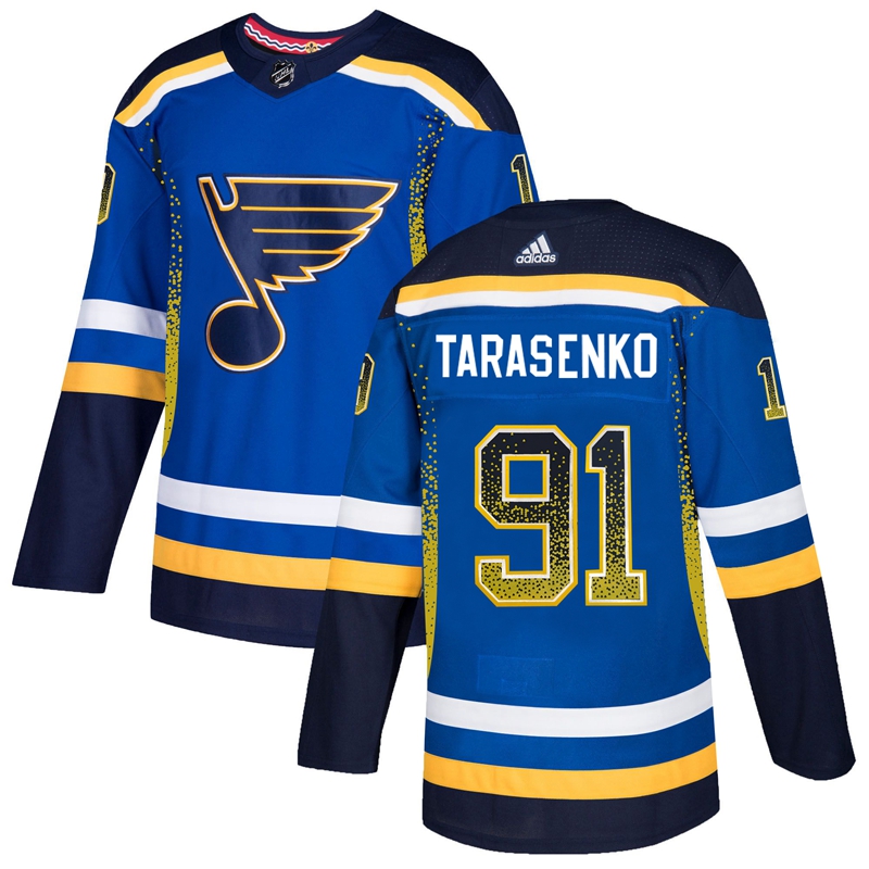 Men's St. Louis Blues #91 Vladimir Tarasenko Blue Drift Fashion Stitched NHL Jersey