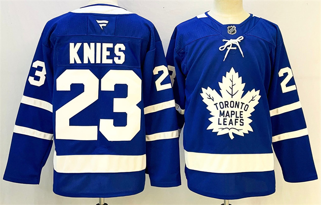 Men's Toronto Maple Leafs #23 Matthew Knies Blue 2024-25 Stitched Hockey Jersey