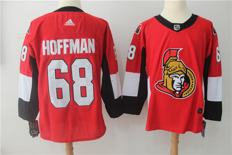 Men's Adidas Ottawa Senators #68 Mike Hoffman Red Stitched NHL Jersey