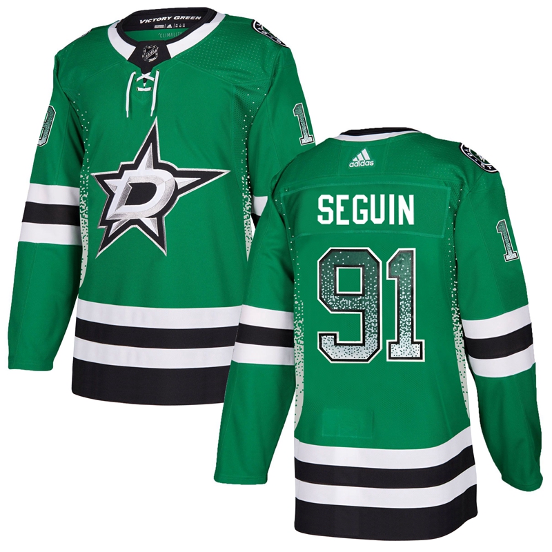 Men's Dallas Stars #91 Tyler Seguin Green Drift Fashion Stitched NHL Jersey