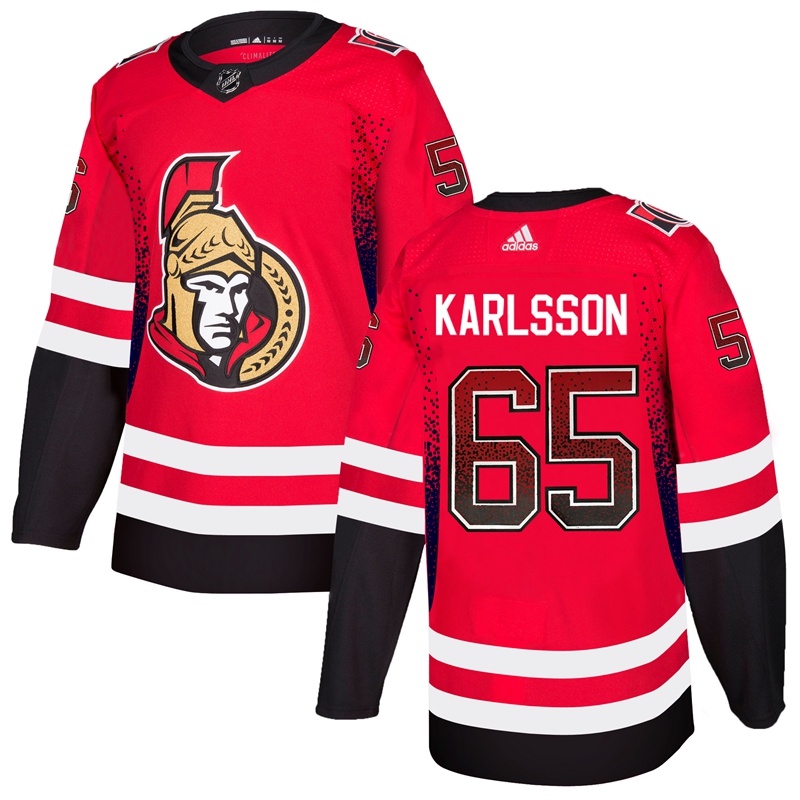 Men's Ottawa Senators #65 Erik Karlsson Red Drift Fashion Stitched NHL Jersey